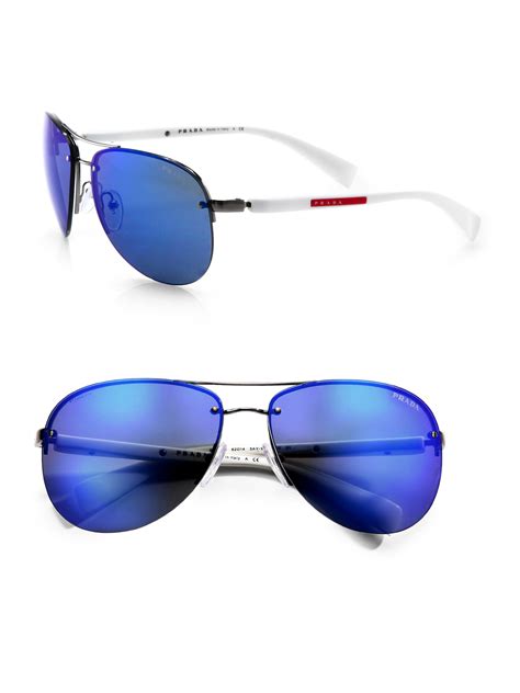 prada mens sunglasses blue frames|prada sunglasses blue lenses.